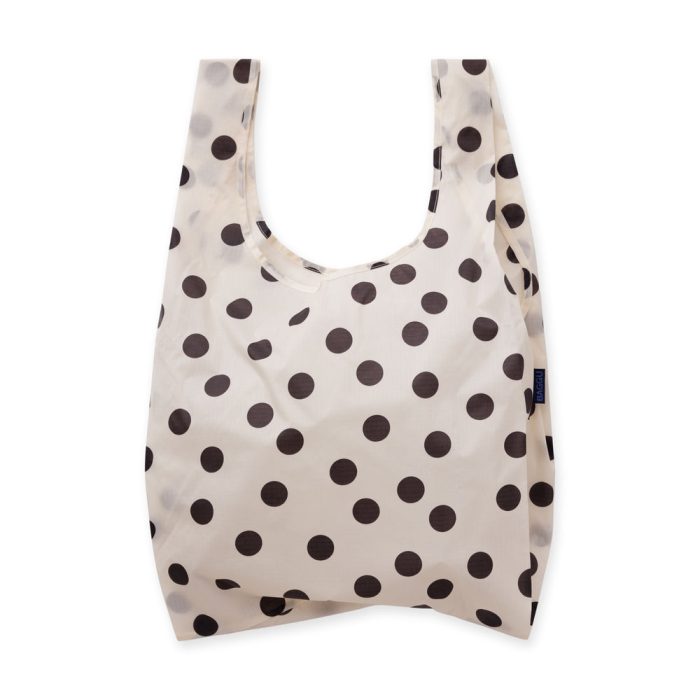 Baggu Recycled Nylon Standard Tote Bag – Cream/ Black Polka Dot
