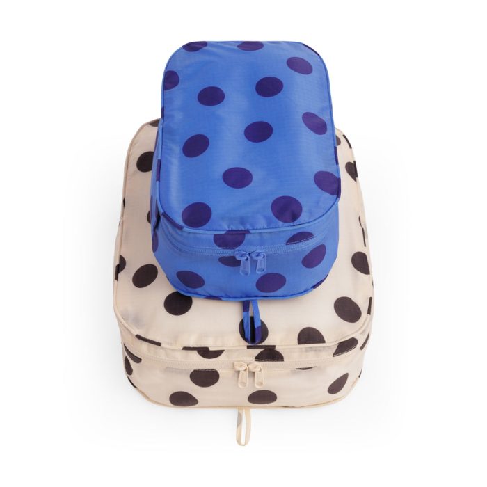Baggu Recycled Nylon Large Packing Cubes – Set of 2 – Polka Dot Mix