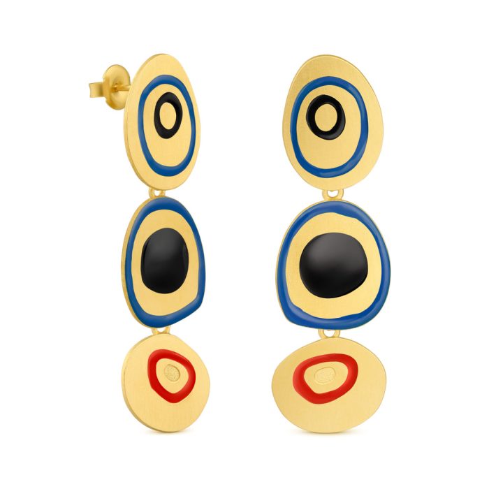 Joan Miró Gold-Plated Concentric Circles Drop Earrings