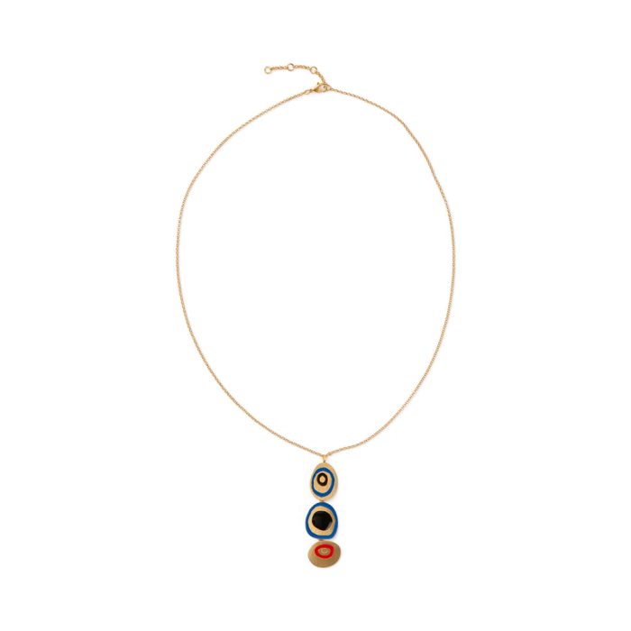 Joan Miró Gold-Plated Concentric Circles Pendant Necklace