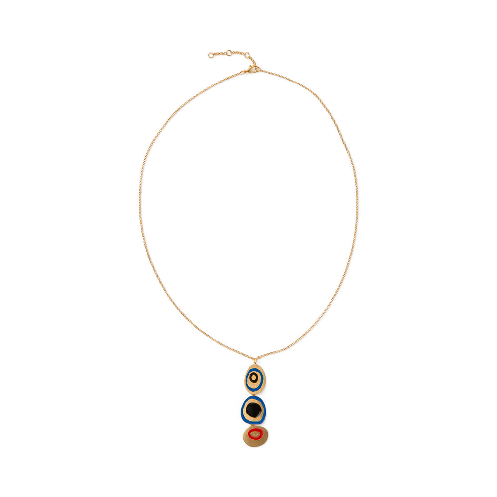 Joan Miró Gold-Plated Concentric Circles Pendant Necklace