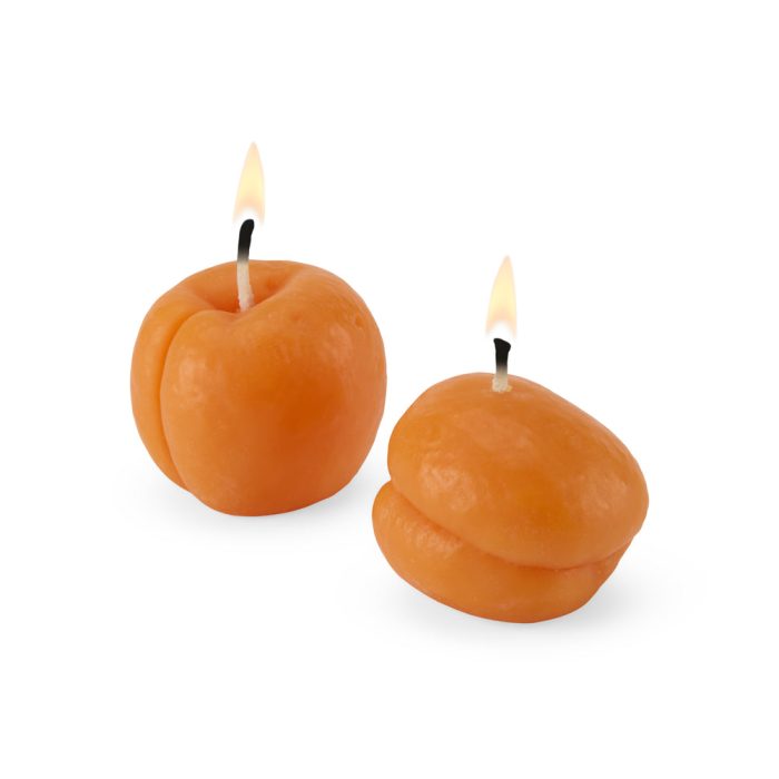 Apricot Beeswax Candles – Set of 2
