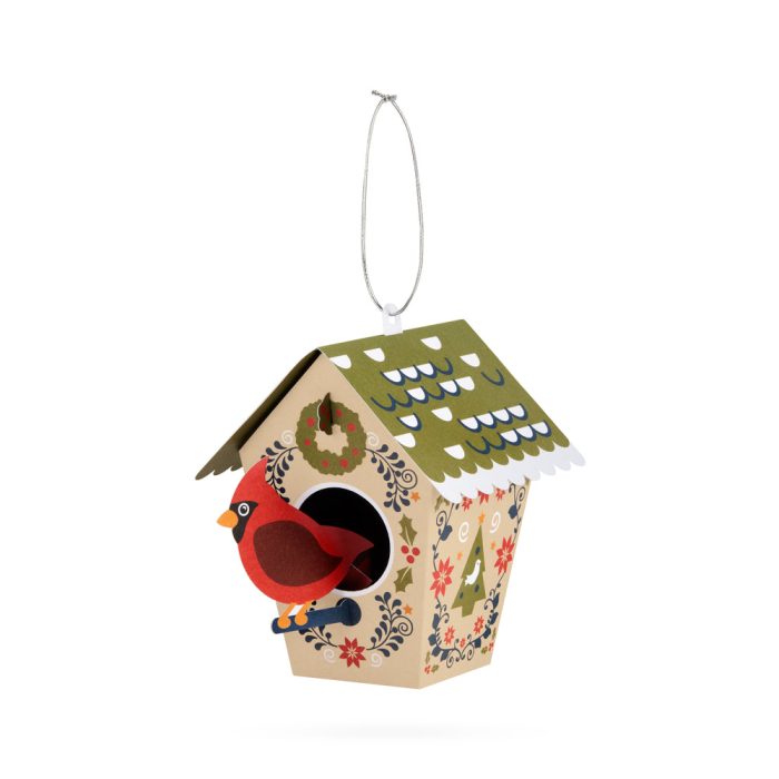 Nordic Birdhouse Holiday Pop-Up Cards – Set of 8