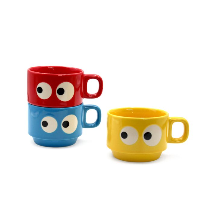 Kyoro Kyoro Stoneware Stacking Mugs – Set of 3