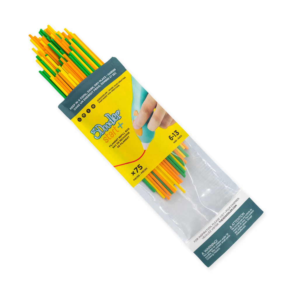 3Doodler Start+ 3D Pen Filament Refill Bag – 75 Strands – Garden Bloom