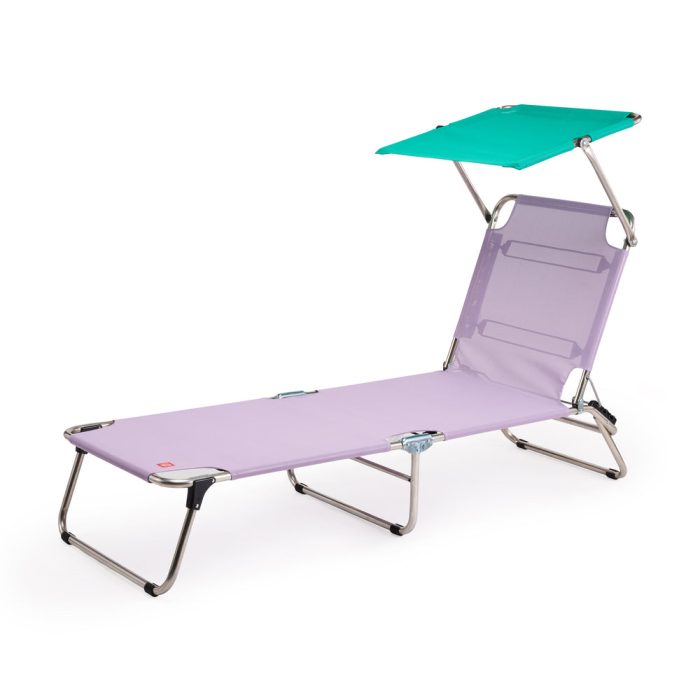 Amigo Outdoor Lounge Chair with Sun Shield – Lilac/ Teal