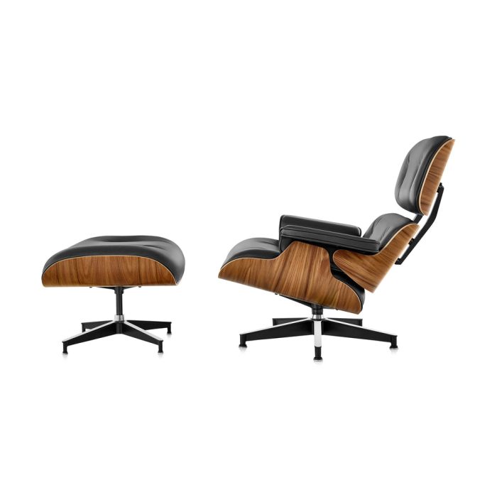 Eames Lounge Chair and Ottoman from Herman Miller – Walnut/ Obsidian Black Leather