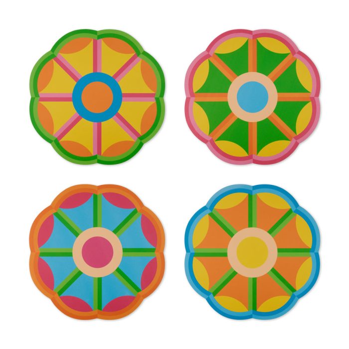 Yinka Ilori Radiant Blooms Recycled Leather Placemats – Set of 4