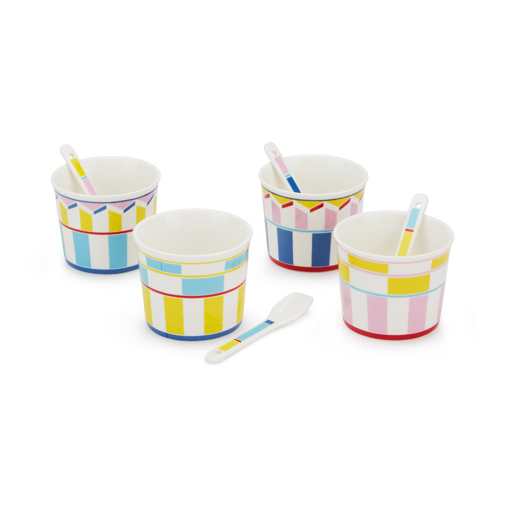 Geocromia Porcelain Dinnerware – Ice Cream Bowl Set of 4