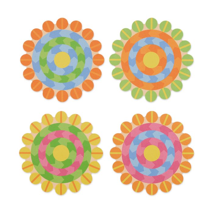 Yinka Ilori Radiant Blooms Recycled Leather Coasters – Set of 4