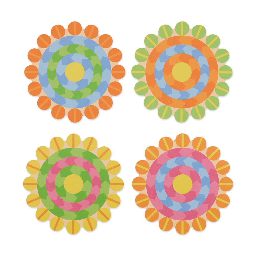 Yinka Ilori Radiant Blooms Recycled Leather Coasters – Set of 4