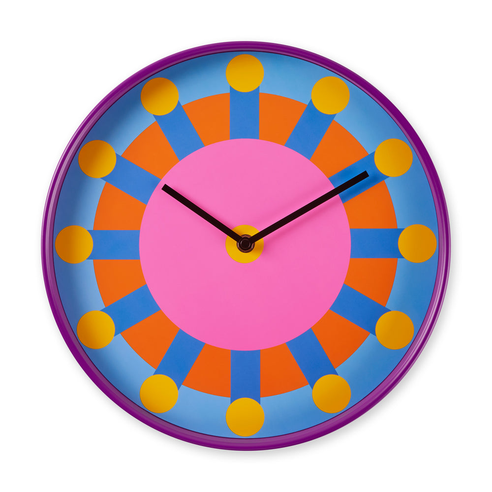 Yinka Ilori Sun Rays Wall Clock – Purple