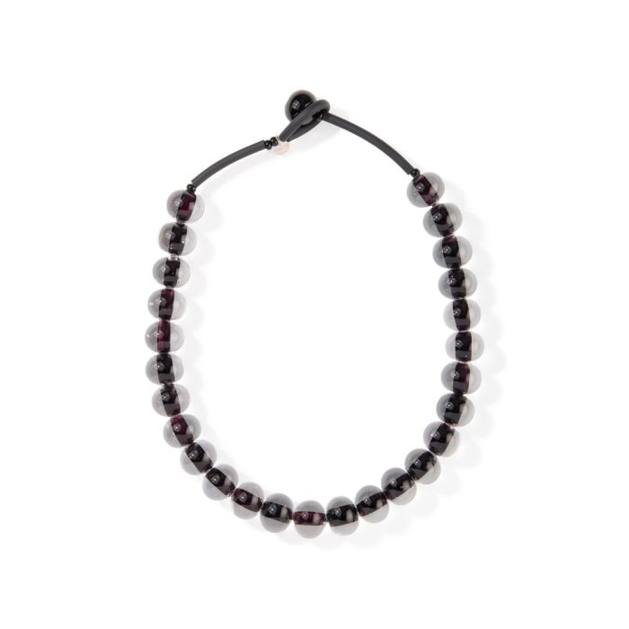 Glass Ball Strip Necklace – Black