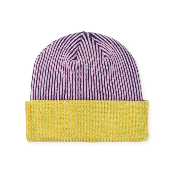Verloop Pinstripe Plush Beanie – Lilac Denim