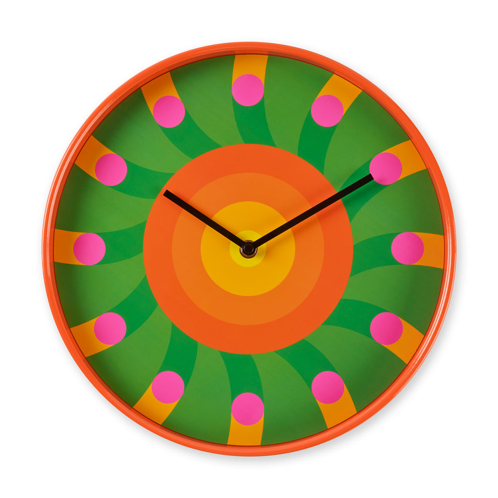 Yinka Ilori Sun Rays Wall Clock – Orange