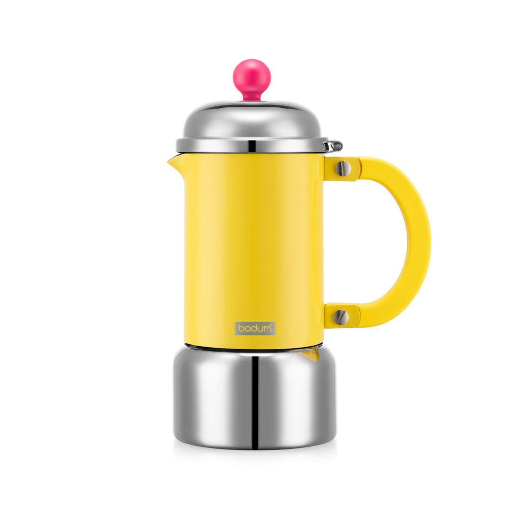 Bodum Chambord Stainless Steel Espresso Maker – Neon Yellow