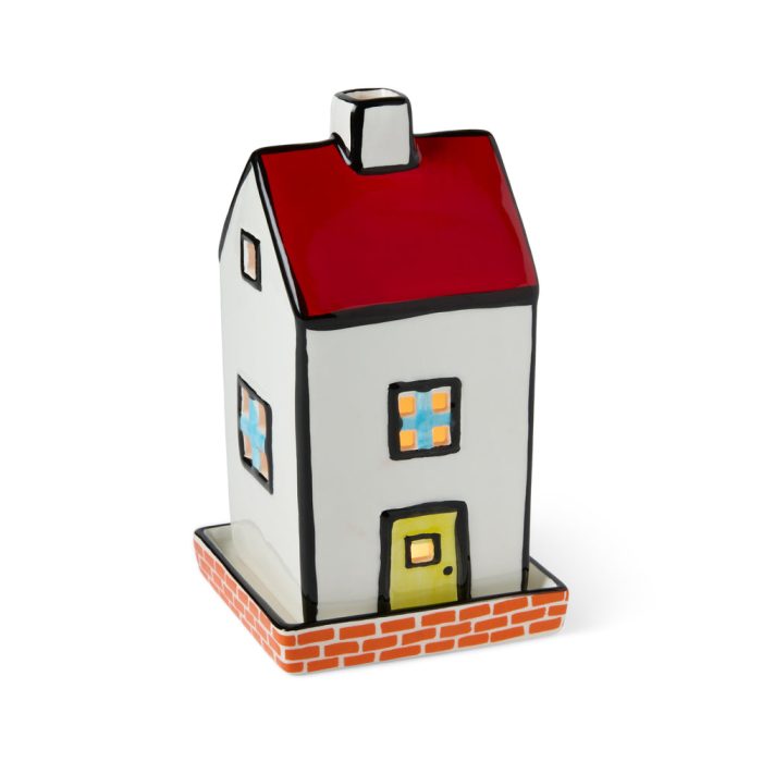 House Ceramic Tea Light Holder – Red