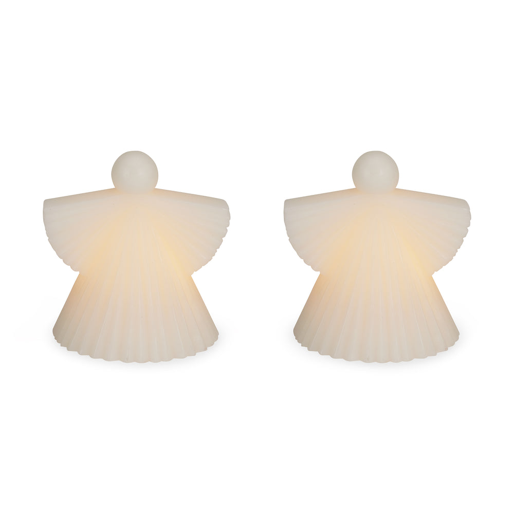Small LED Lighted Wax Angels – Set of 2