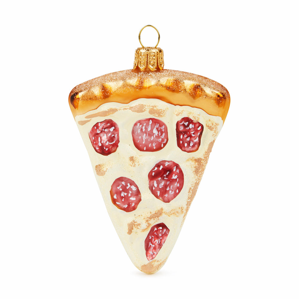 NYC Glass Holiday Ornament – Pizza Slice