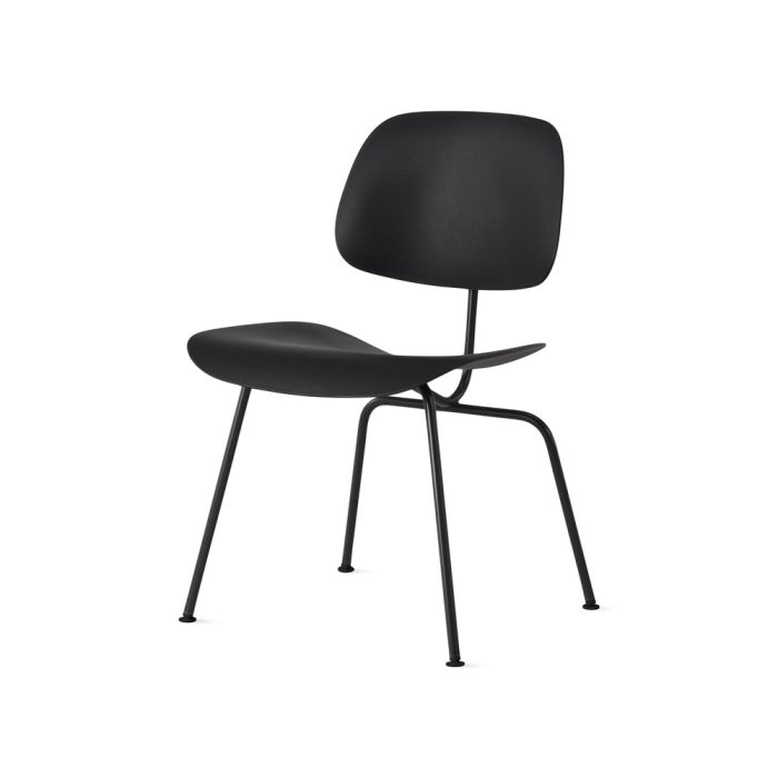 Eames EC-127 Molded Recycled Plastic Dining Chair from Herman Miller – Black/ Black