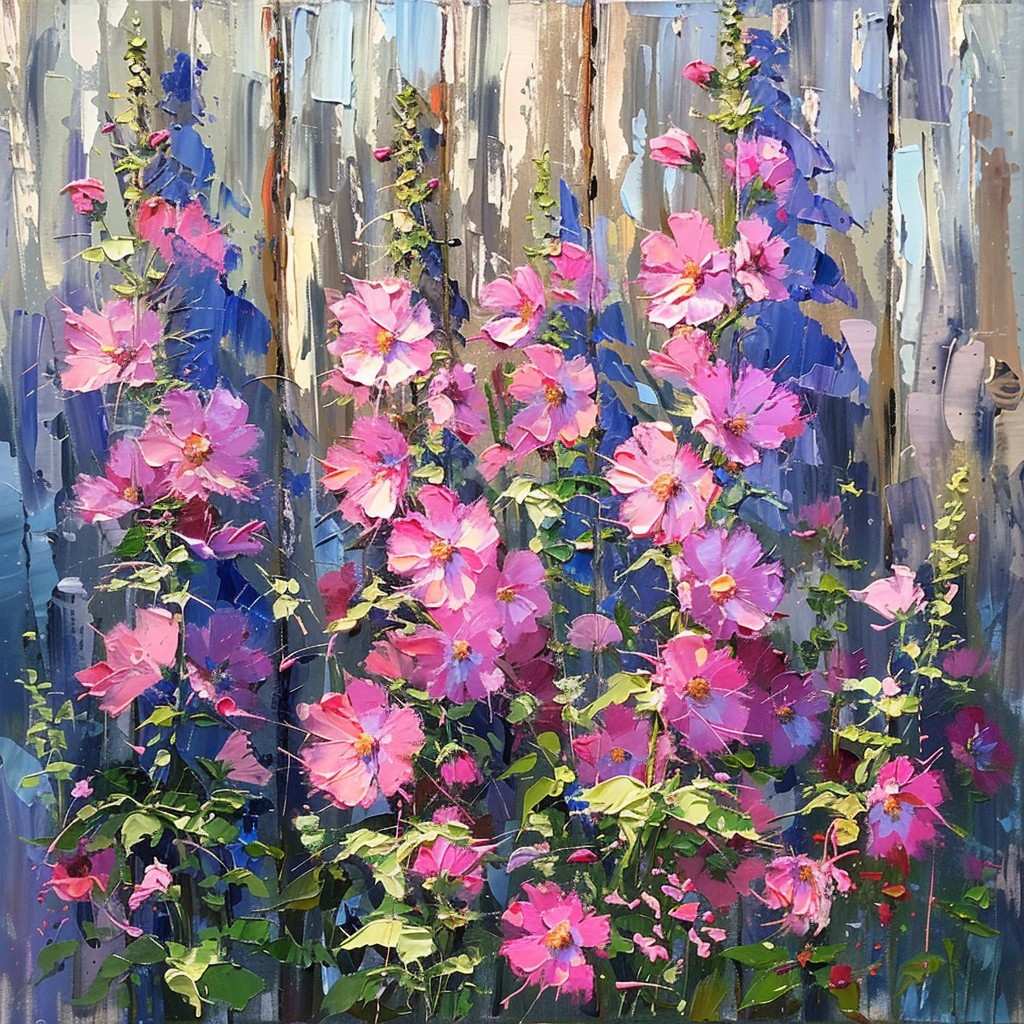 Cottage Hollyhock Garden