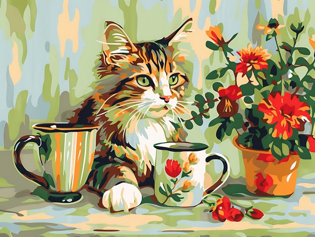 Cozy Tea Time Cat