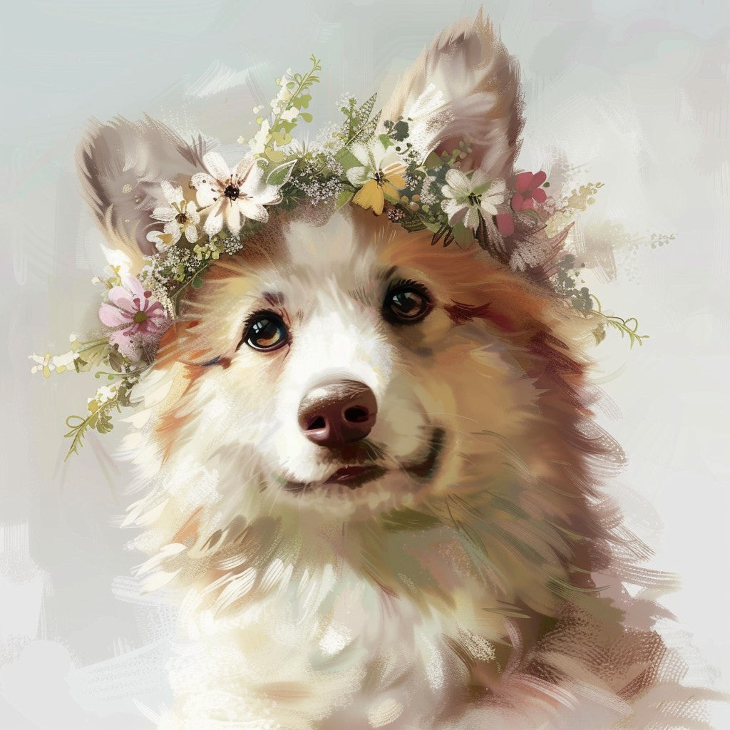 Floral Crowned Dog