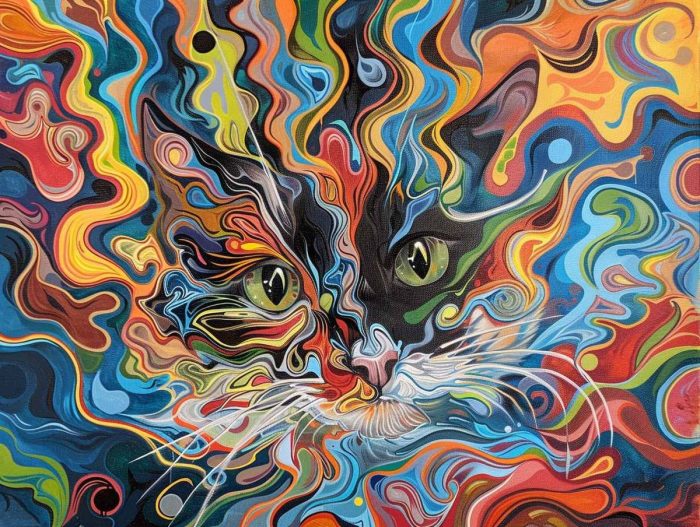 Psychedelic Swirl Cat