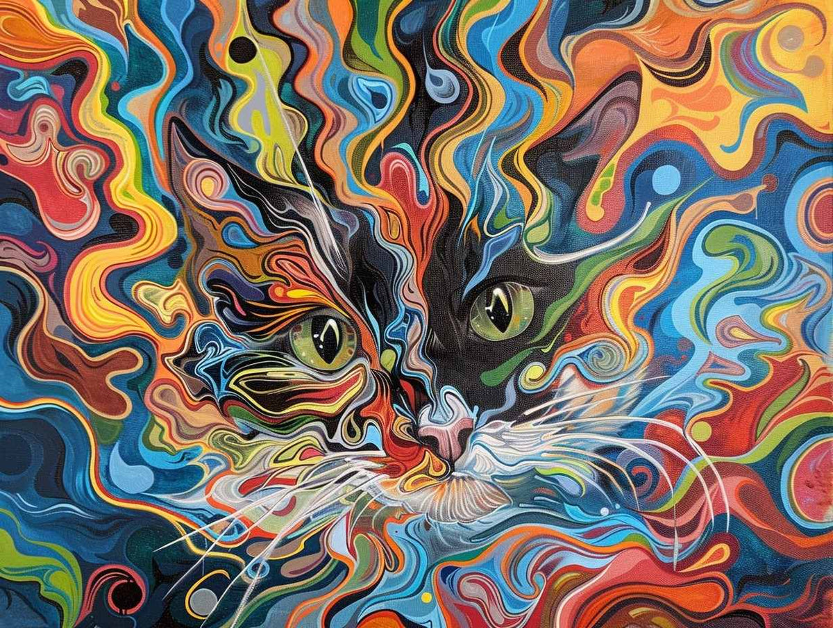 Psychedelic Swirl Cat