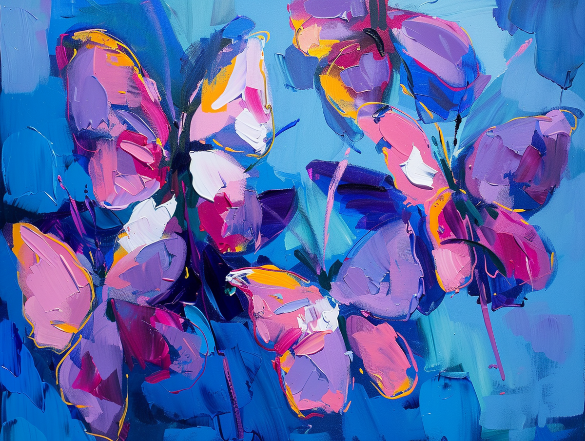 Purple Passion – Abstract Butterflies Paint By Numbers Kit