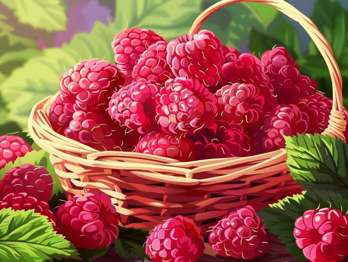 Sunlit Raspberry Harvest