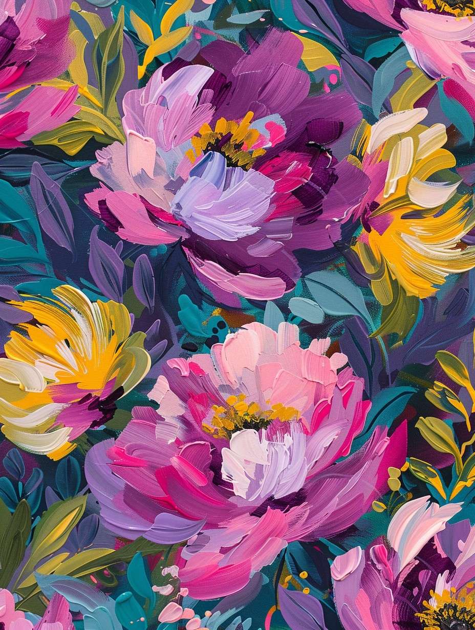 Vibrant Impressionist Peonies