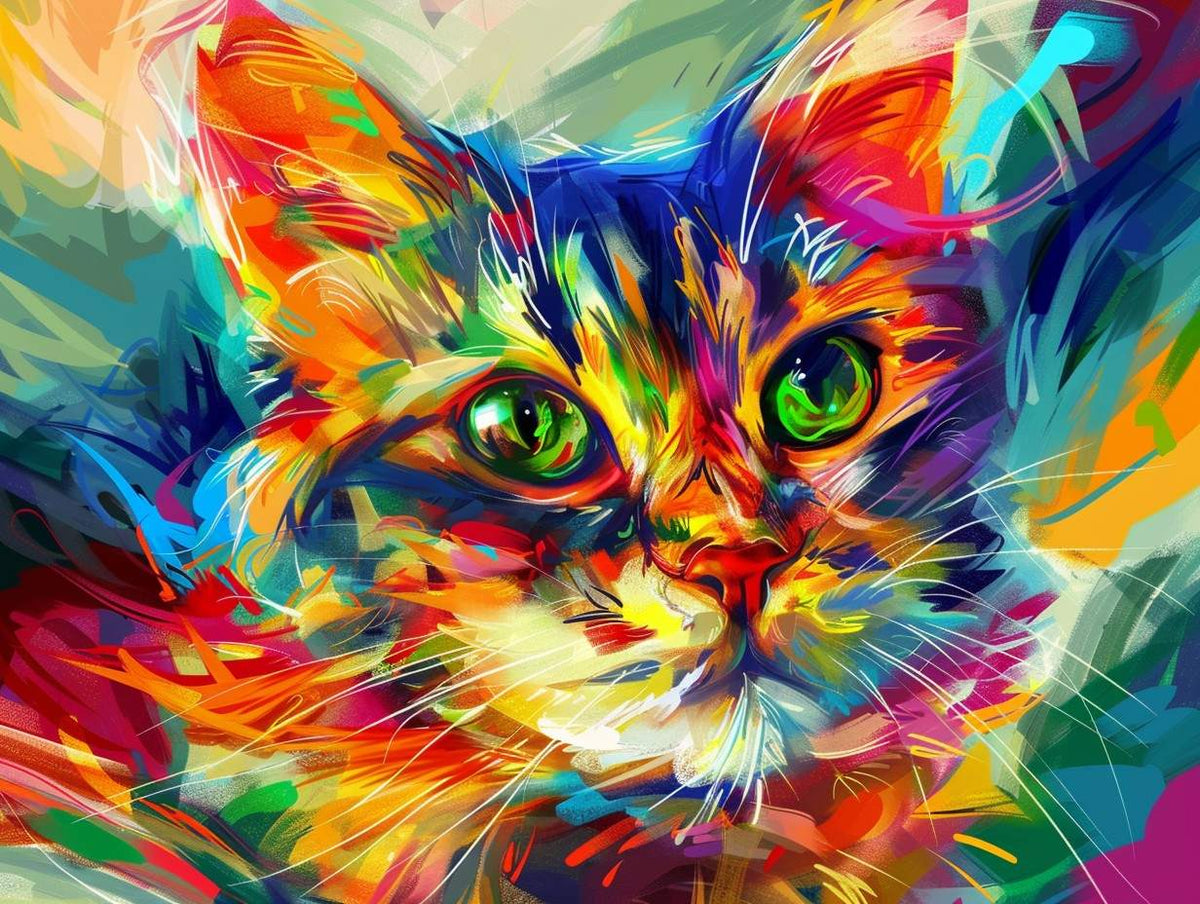 Vibrant Rainbow Cat