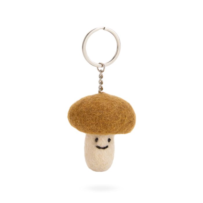 Fruit & Vegetable Felt Wool Keychain – Mushroom