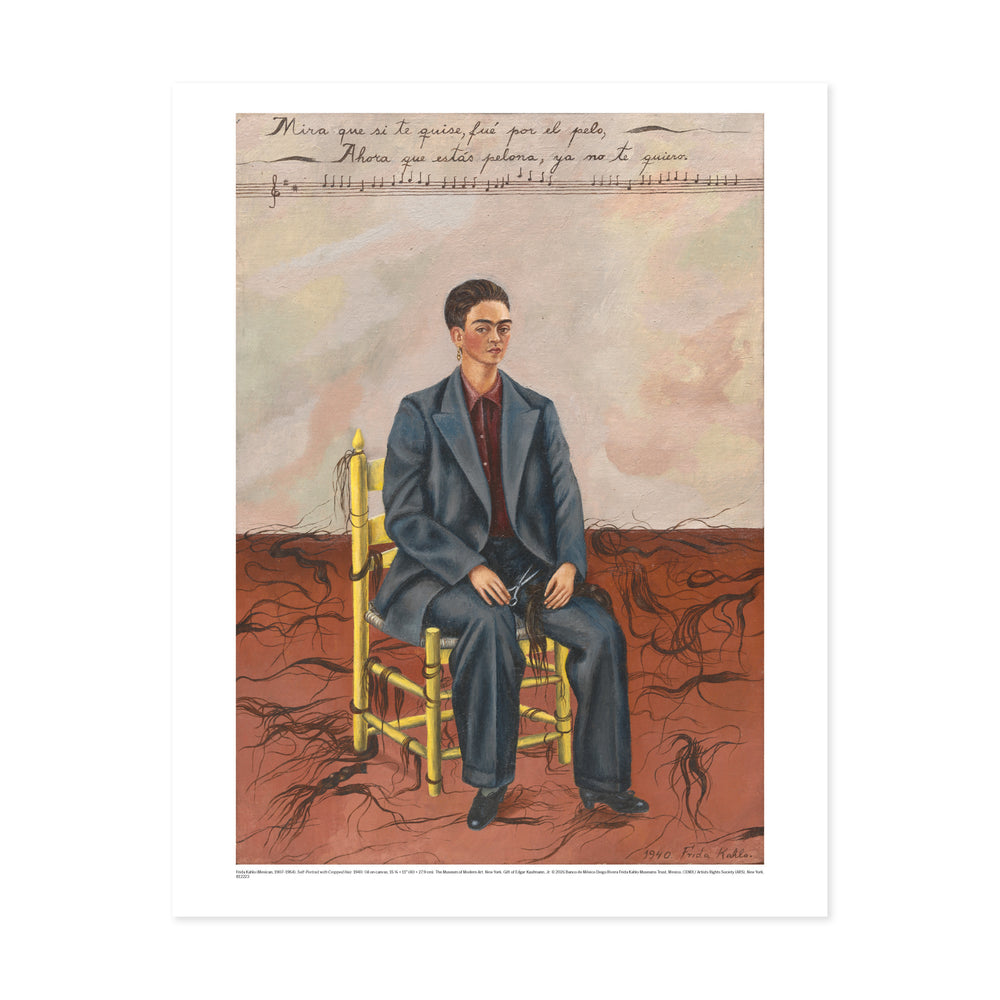 Frida Kahlo Self-Portrait with Cropped Hair Poster – 14 x 11″