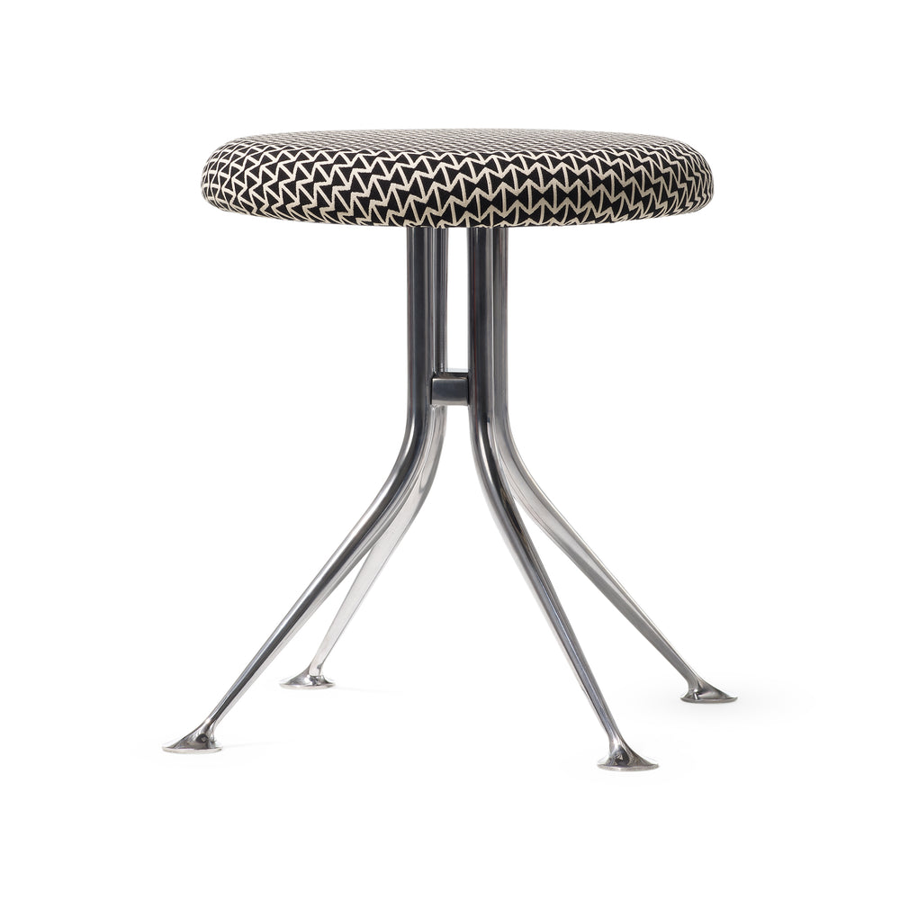 Alexander Girard Upholstered Stool from Herman Miller – Double Triangle B/ W