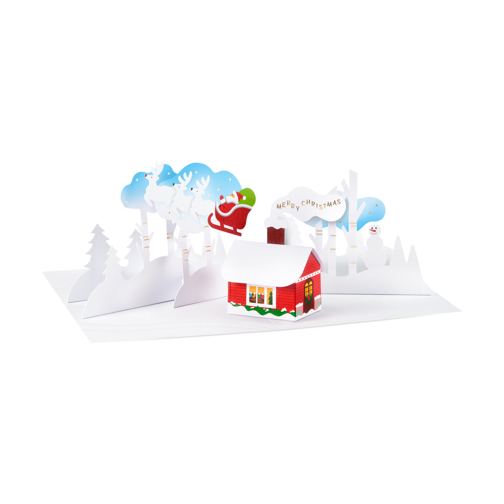 Christmas Cabin Holiday Pop-Up Cards – Set of 8