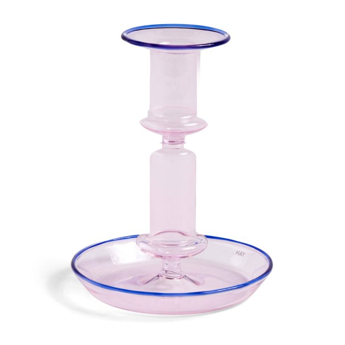 HAY Flare Glass Candle Holder – Light Pink