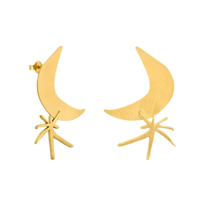 Joan Miró Gold-Plated Moon & Star Earrings