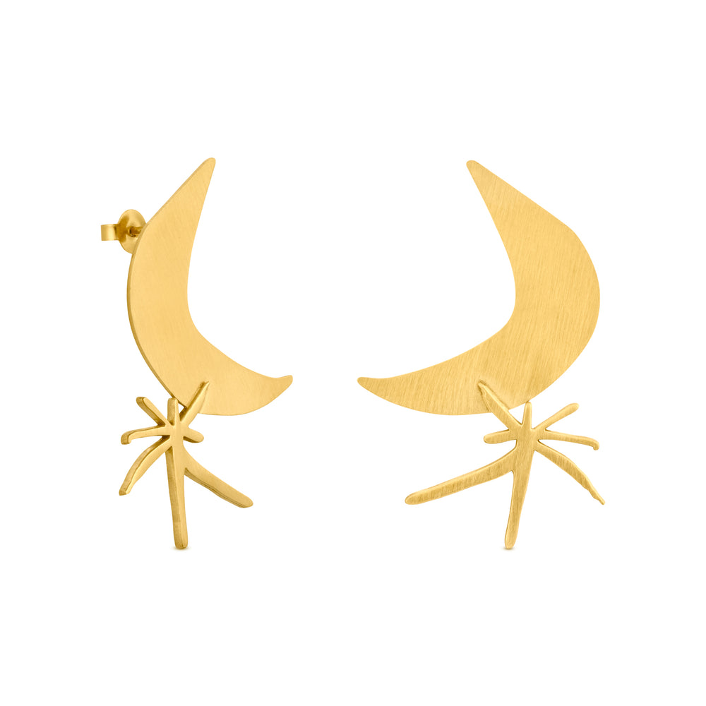 Joan Miró Gold-Plated Moon & Star Earrings