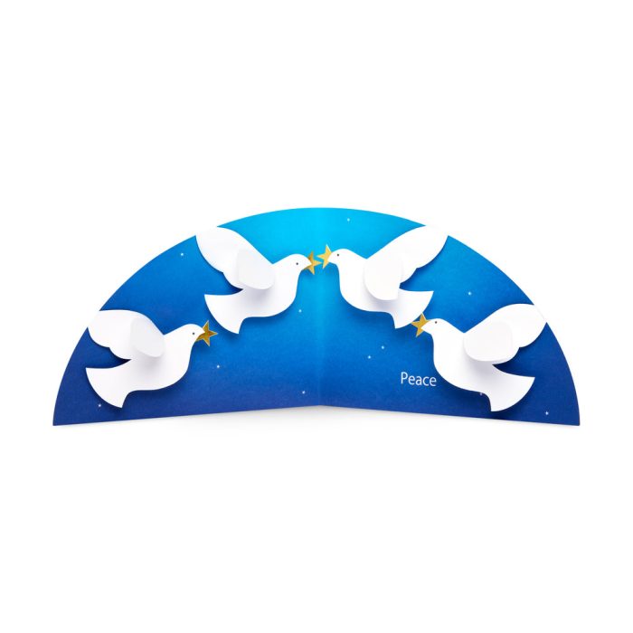 Peace Doves Holiday Pop-Up Cards – Set of 8