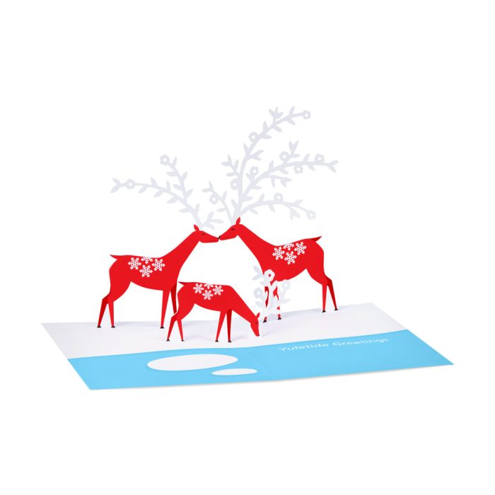 Yule Deer Holiday Pop-Up Cards – Set of 8