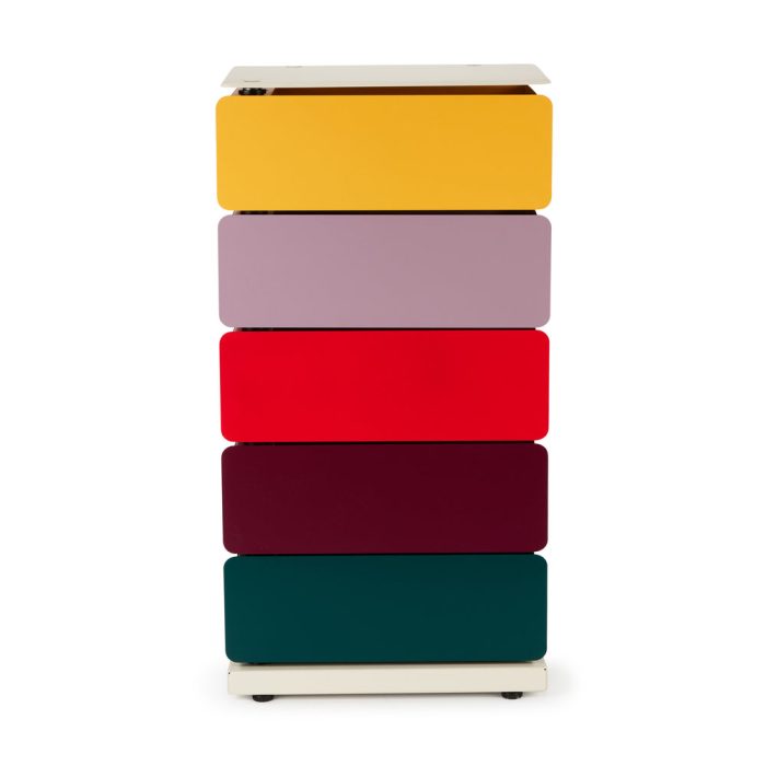 5-Drawer Pivot Cabinet – Yellow/ Red/ Green