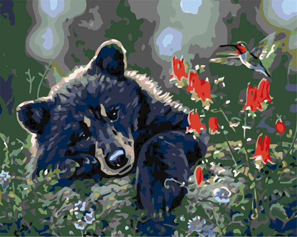 Baby Bear And Flower