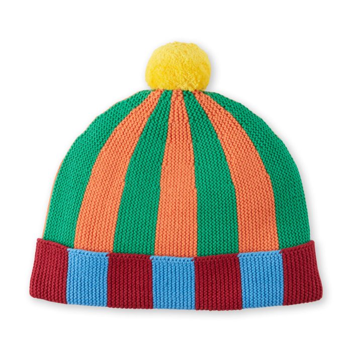 Dusen Dusen Cotton Striped Beanie – Blue/ Green