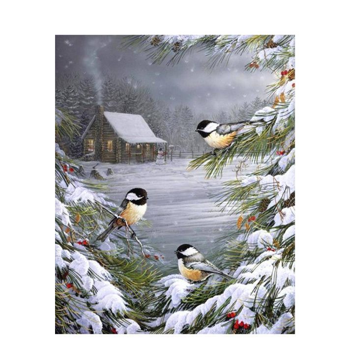 Birds In The Snow On A Tree