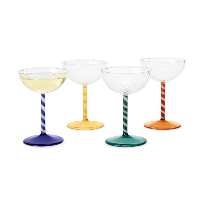 Candy Twist Glassware – Set of 4 – Coupe Set of 4