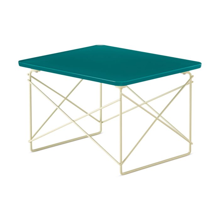 Herman Miller x HAY Eames Wire Base Low Table – Mint Green/ Powder Yellow