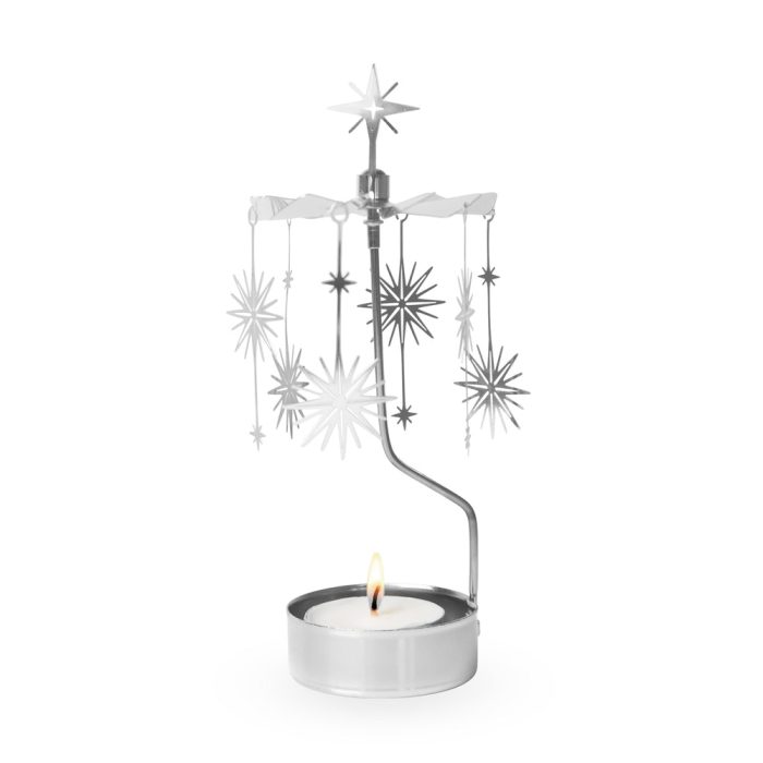 Silver Supernova Rotary Tea Light Candle Holder