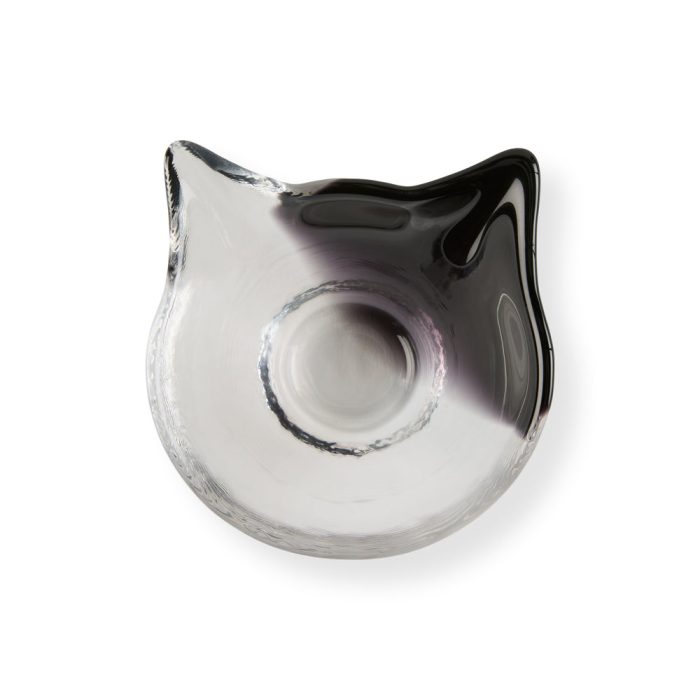 Glass Cat Face Dish – Black